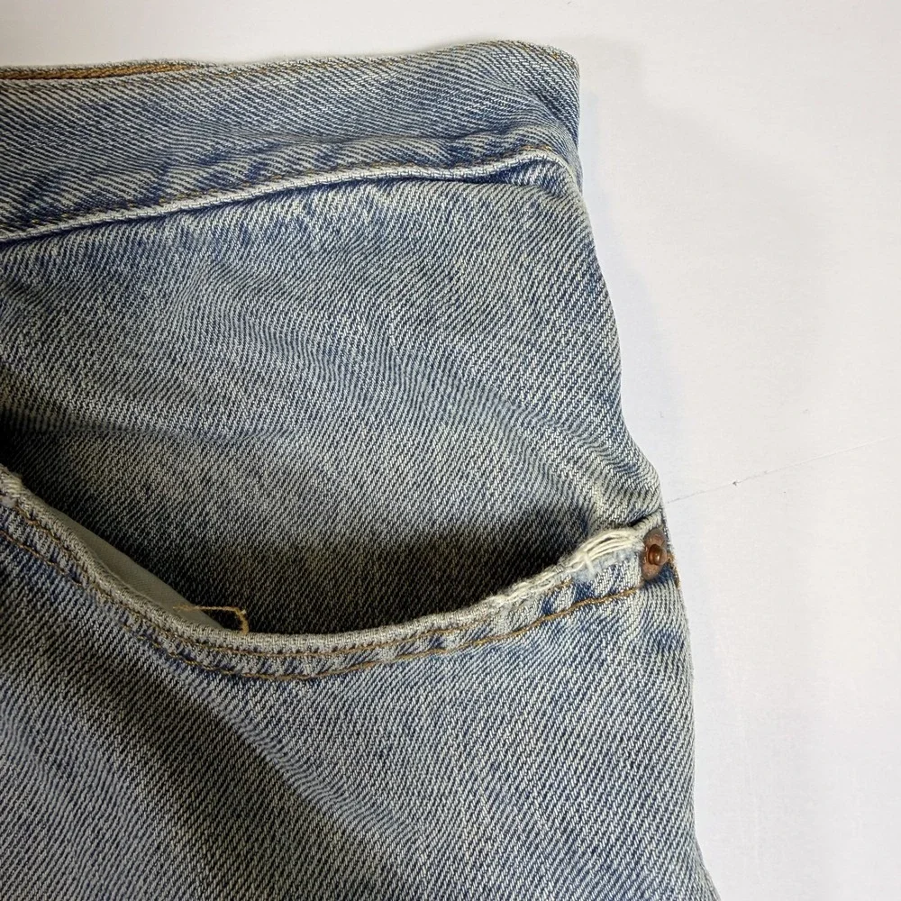Levi's 550 Jeans Mens 46x32 Blue Denim Red Tab Medium Wash Relaxed Fit Grunge